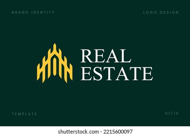 Abstract Luxury Real Estate Logo Design Template. Perfect for Real Estate Business Brand Identity