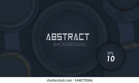 Abstract LUXURY realistic Background with Rounded layers and Yellow glitters 