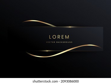 Abstract luxury rectangle frame on black background. Vector illustration