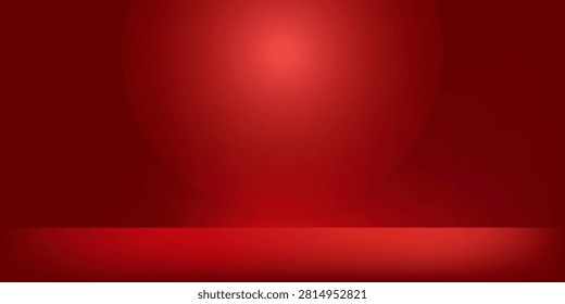 Abstract luxury red background used for display product ad and website template, 3D illustration.