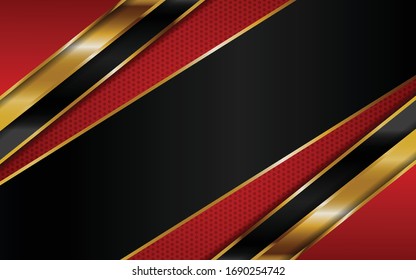 Abstract Luxury Red, Gold And Black Combination Background Design