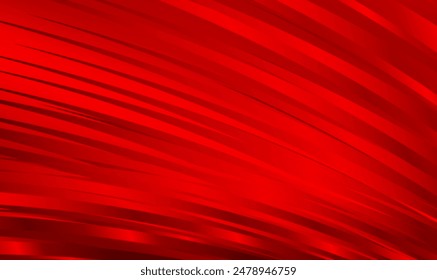 Abstract luxury Red metal curved stripes, shiny striped 3D metal abstract background, technology. Elegant red ribbons backdrop for invitation, cover, luxe invite, banner, voucher. Premium Vector EPS10