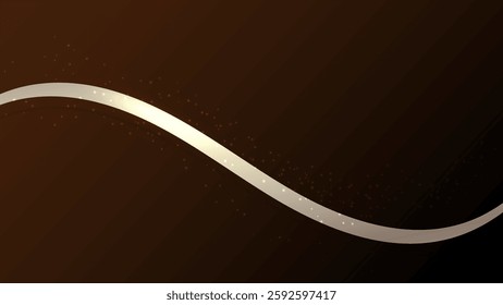 Abstract luxury ribbon glitter elements with glowing light effect on background. Sparkling golden.
