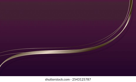 Abstract luxury ribbon and line on purple background. Elegant ribbon background. 
