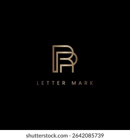 Abstract Luxury RP PR Monogram Logo Design, Elegant Lettermark Logo Template.