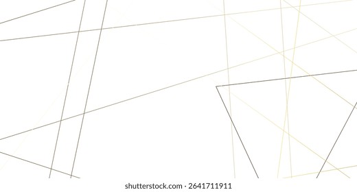 Abstract luxury seamless premium shiny golden random chaotic square and triangle lines on transparent background. Vector, illustration	