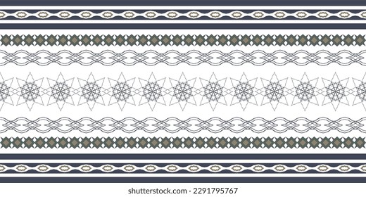Abstract luxury seamless symmetry of geometric shapes pattern with oriental, Europe, African, American ethnic decorative art style.