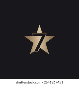 Abstract and Luxury Seven Stars Logo Design Template.