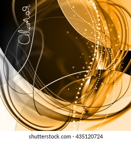 Abstract luxury shining vector background. Stylish elegant frame with yellow fibers