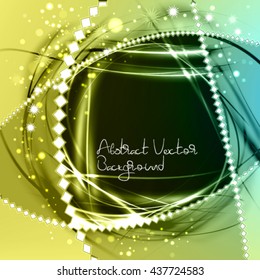 Abstract luxury shining vector background. Stylish charm frame with heat fibers