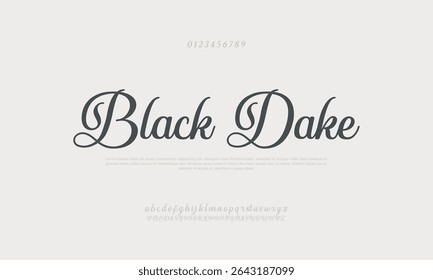 Abstract luxury signature Font Calligraphy Logotype Script Brush Font. Typography beautiful fashion luxury classic letters serif fonts decorative wedding vintage flower logos. vector illustration