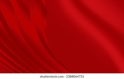 Abstract luxury silk background with 3d red curvy stripes. Modern luxury futuristic background for Chinese New Year, ads, sale banner, business presentation and packaging design. Premium Vector EPS10.