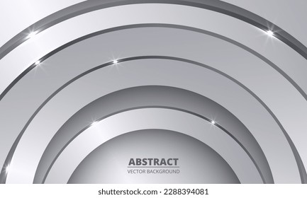 Abstract luxury silver circles line on elegant metallic vector background. Realistic elegant luxury background with silver circles line and elements. Vector illustration