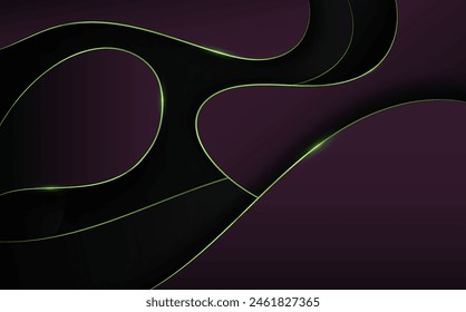 Abstract luxury style of smooth shape gradient blue template. Overlapping designed green line decoration artwork background with new tone color of purple. Vector illustration 