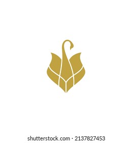 Abstract Luxury swan logo design vector