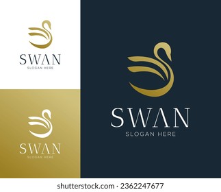 Abstract luxury swan logo design vector illustration