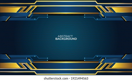 Resumen tecnología de lujo fondo metal dorado azul
