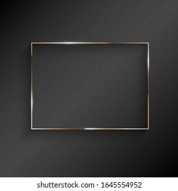 Abstract luxury template with gold rectangle and shadow - eps10 vector background