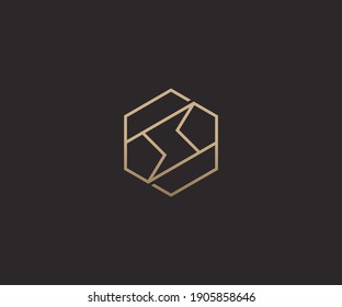Abstract luxury thunder logo design template