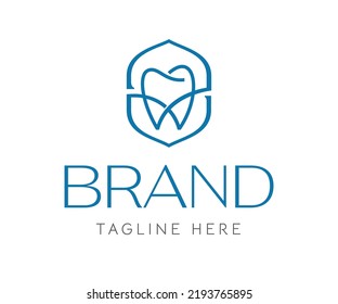 Abstract luxury tooth logo design template. Dental care medical logo design isolated on white background. Creative dental healthy care logo for Dentist stomatology Medical doctor. Vector Illustration
