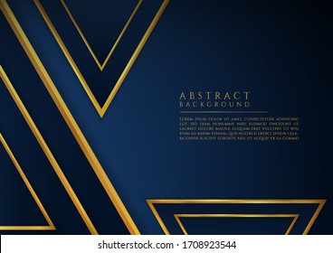 Abstract luxury triangle shape overlap design gold metallic color. vector illustration.