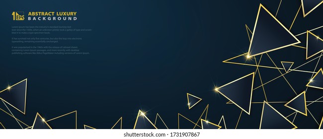 Abstract luxury triangle template element of geometric gold style geometric pattern background. Decorate for ad, poster, template, print, artwork. illustration vector eps10