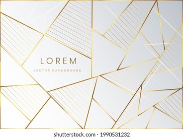 Abstract luxury triangles golden line on white background. Vector illustration