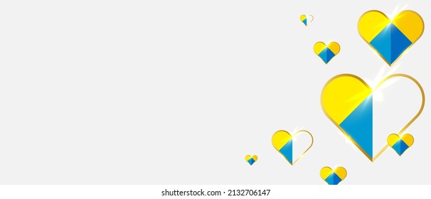 Abstract luxury Ukraine heart pattern with gold. Modern vector background EPS 10