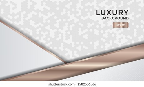 abstract luxury white background with bronze lines and dots. overlapping layer. Eps 10