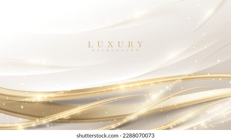 Abstract luxury white background with gold light effects.