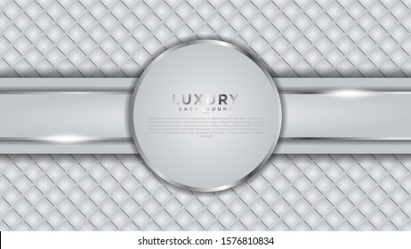 Abstract luxury white background with silver lines and glowing silver light . Overlap modern background