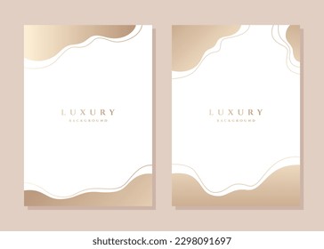 Abstrakte, weiße und goldene Hintergrundvorlage für Poster, Printing, Business und Stationary