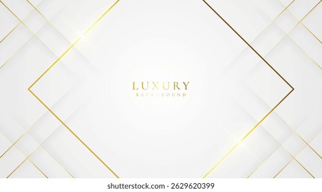 Abstrato Luxo branco e fundo dourado com linhas douradas brilhantes. Curva de Ouro sobre Branco