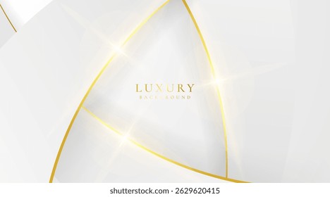 Abstract Luxury white and golden background with shining golden lines. Gold Curve on White