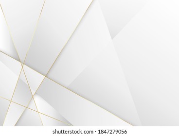 Abstract luxury white grey background with golden line. Vector illustration