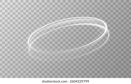 Abstract luxury white light vector semicircle flash and sparkle light effect. Light white circle. Energy flow tunnel. Curved white linear light effect.  Glowing white circle portal. Vector. Ring Backg