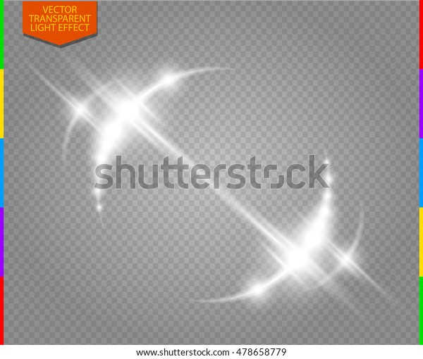 Abstract luxury white vector light flare semicircle\
and spark light effect. Sparkling glowing round frame on\
transparent. Starlight moving background. Glow blurred space for\
message or logo