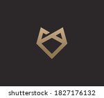 Abstract luxury wolf head logo design template