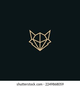 Abstract luxury wolf head logo design template