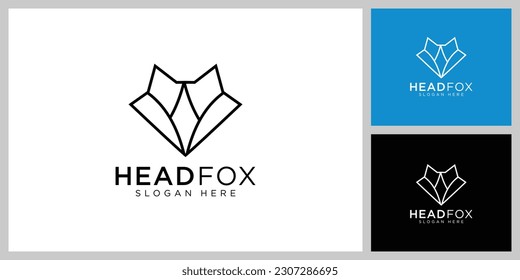 Abstract luxury wolf head logo design template