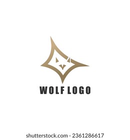 Abstract luxury wolf head logo design template