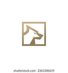 Abstract luxury wolf head logo design template