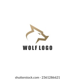 Abstract luxury wolf head logo design template