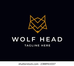 Abstract luxury wolf head logo design 