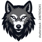 Abstract luxury Wolf head theme, vector sharp illustration, lynx simple mascot logo and t-shirt design 