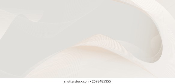 Abstract lvory color curve gradient background, Minimalist design gradient colorful background vector illustration for presentation product branding on ads social media