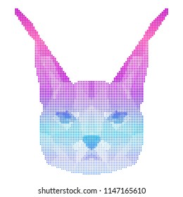 Abstract lynx head isolated on white. Graphic animal portrait for birthday card, modern party invitation, wallpaper, shop sale advertising, workshop, t-shirt, bag print, poster.