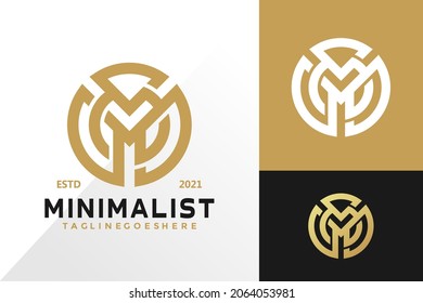 Abstract m circle logo and icon design vector concept for template