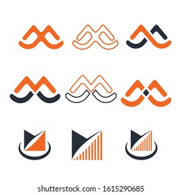 abstract m letter logo design set