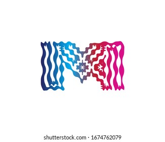 Elemento de plantilla de diseño del logotipo de la letra M abstracta. 